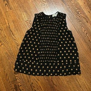 DVF Floral Paisley Black with Orange Detail Bohemian Blouse